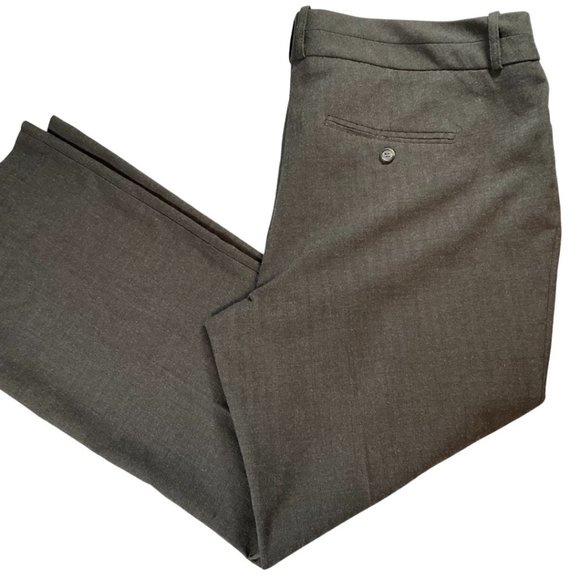 Ladies Dark Grey Striped Knit Dress Pant - Picture 1 of 4